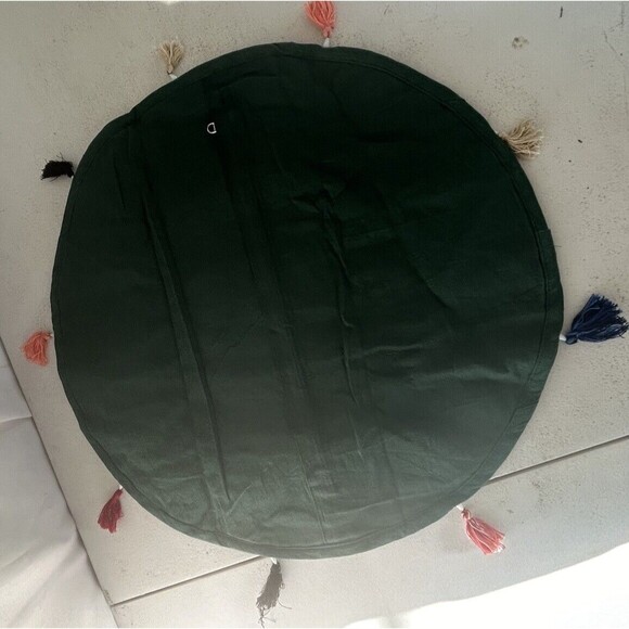 18" Indian Patchwork Round Floor Cushion Cover Indian Pillow Decor Bohemian Seat - Picture 6 of 6